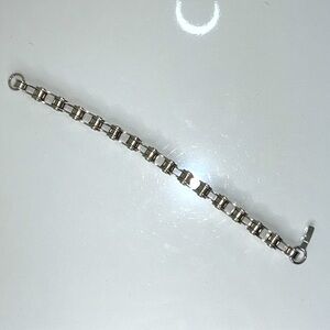 Handmade Unisex 8.28” Stainless Steel Biker Chain Bracelet Fold Over Clasp